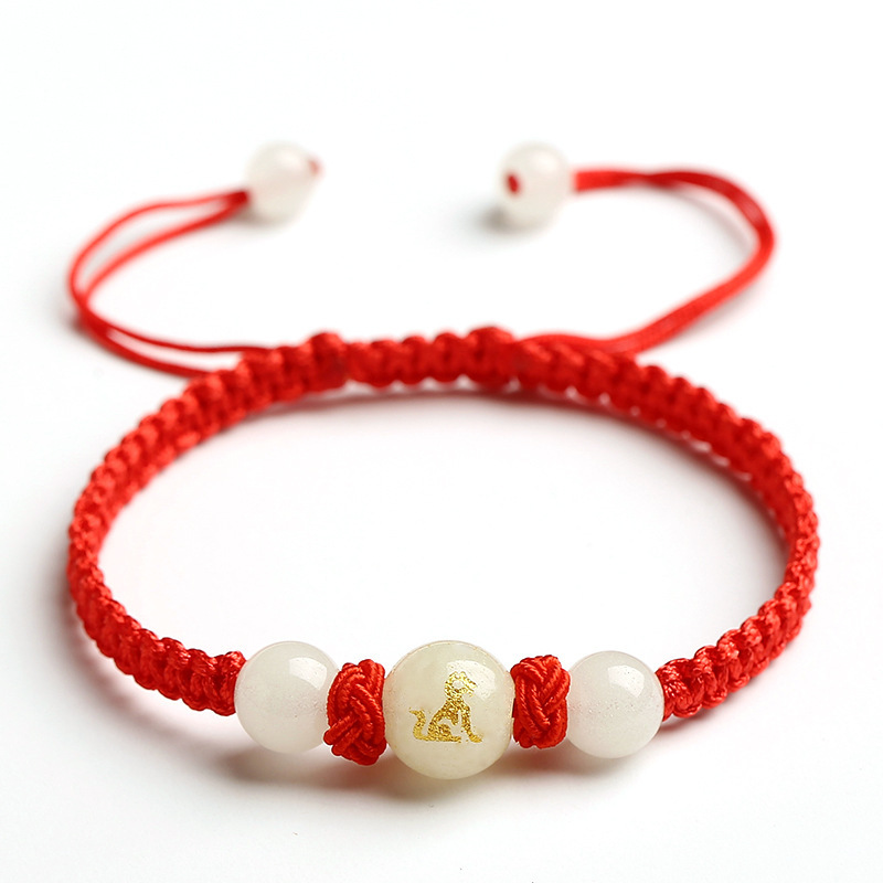 Handmade Zodiac baby bracelets kids boy anti-scare luminous beads braided rope female 12 transit beads bracelet
