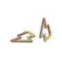 Multi CZ Gold Micro Pave Lightning Clasp Carabiner Pendant for Necklace Jewelry Findings 38*18MM