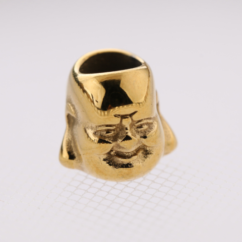 Nice Gold Plated Large Hole Buddha's Head Beads Charm for Jewelry Making