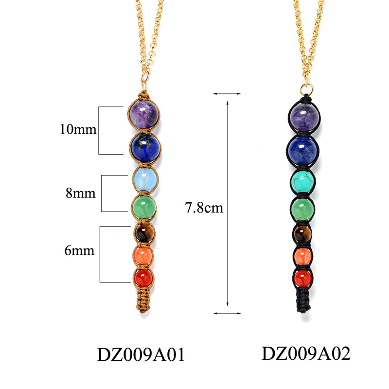Trade Insurance Best Quality Natural Stone 7 Chakra Yoga Necklaces for Womens