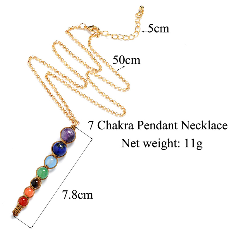 Trade Insurance Best Quality Natural Stone 7 Chakra Yoga Necklaces for Womens
