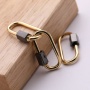 Minimalist Gold Plated Pave Oval Clasp Carabiner Oval Pendant Clasp for Necklace Jewelry Findings 24*12MM