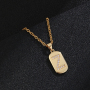 High Quality Classic Design Rectangle Alphabet Pendant Necklaces with Stainless Steel Chain