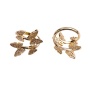 Fashion Jewelry Gold Plated Double Butterflies Puzzle Rings Resizable Copper Zircon Ring For Lady New Arrival 2021