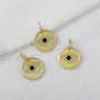 Micro Insert Zirconia Trendy Necklace Round Devil's Eye Jewelry Pendants Charms for Jewelry Making