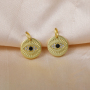 Micro Insert Zirconia Trendy Necklace Round Devil's Eye Jewelry Pendants Charms for Jewelry Making