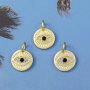 Micro Insert Zirconia Trendy Necklace Round Devil's Eye Jewelry Pendants Charms for Jewelry Making