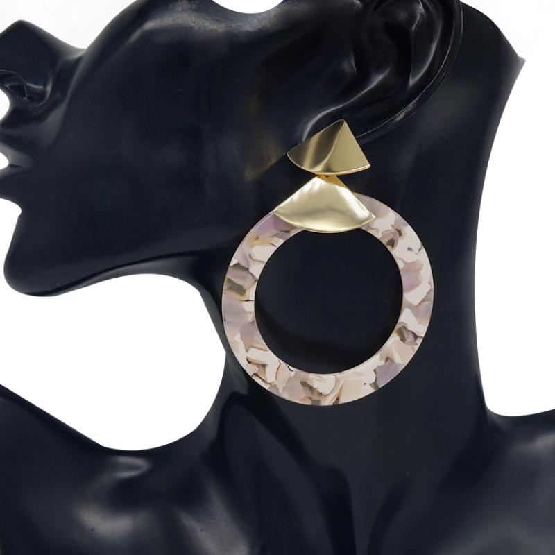 Bohemian Minimalism Trendy Jewelry Acrylic Resin Rouund Dangle Earrings