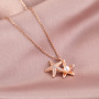 Clavicle Chain Starfish Necklace Stainless Steel Sea Star Pearl Necklace For Women Jewelry