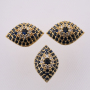 Gold Plated Sapphire Crystal Micro Pave Copper Charm for Bracelet Making