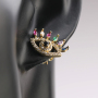 New Handmade Micro Insert Zirconia Gold Brass Lifelike Nazar Boncuk Stud Earring Jewelry for Womens