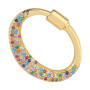 Multi Colors Micro Pave Letter Alphabet Climbing Button Carabiner Clasp Pendant for Necklace Making