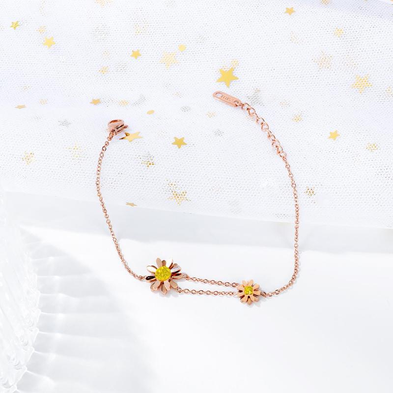In Stock Factory Price Engrave Word Unisex Blank Flower Bracelet