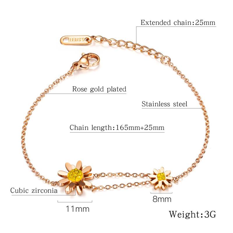 In Stock Factory Price Engrave Word Unisex Blank Flower Bracelet