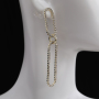 Hot Retro Big Long Dangle Earrings Oval Pendant Chain Earrings 925 Safe Earring Post Factory Wholesale Price for US Market