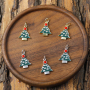 Gold Plated Necklace Pendants Designer Enamel Christmas Tree Charms for Jewelry Making