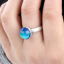 2021 Chunky Luxury Vintage Big Gemstone Crystal Stone Jewelry Color Change Magic Mood Rings for Women
