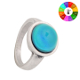 2021 Chunky Luxury Vintage Big Gemstone Crystal Stone Jewelry Color Change Magic Mood Rings for Women