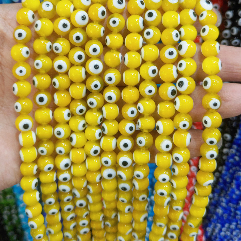Colorful thousand flowers glaze loose beads 6-12mm eyes round beads glaze handmade DIY necklace bracelet jewelry accessories