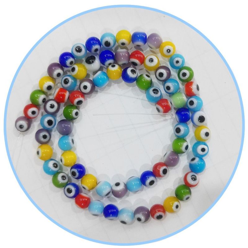 Colorful thousand flowers glaze loose beads 6-12mm eyes round beads glaze handmade DIY necklace bracelet jewelry accessories