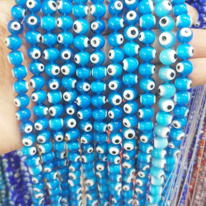 Colorful thousand flowers glaze loose beads 6-12mm eyes round beads glaze handmade DIY necklace bracelet jewelry accessories