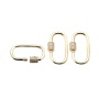 Clear CZ Micro Pave Oval Shaped Clasp Carabiner Oval Clasp Pendant For Bracelet Necklace BresJewelry Findings 25*14MM