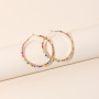 New Bohemian Ins Style Gold Plated Jewelry Fashion Simple Design Large Circle Seed Beads Earrings For Women