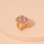 2021 Creative gift crystal ring jewelry gold plated metal enamel pearl rings for women
