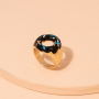 2021 Creative gift crystal ring jewelry gold plated metal enamel pearl rings for women