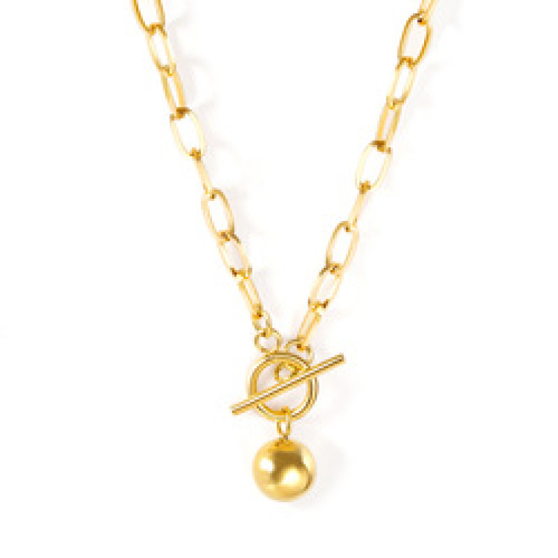 Fashion Design DIY Custom Chains Gold Stainless Steel Pendant Single Layer Necklace Beaded Necklaces For Women Factory Wholesale