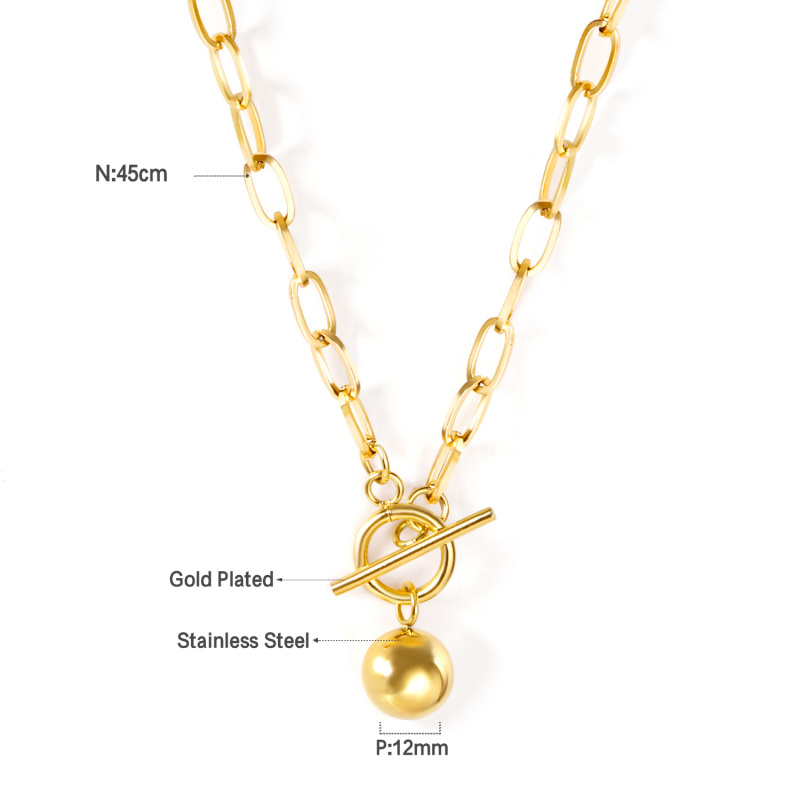 Fashion Design DIY Custom Chains Gold Stainless Steel Pendant Single Layer Necklace Beaded Necklaces For Women Factory Wholesale