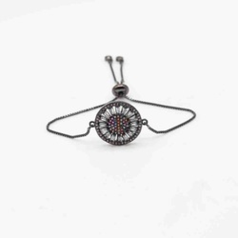 2021 Custom Gold Plated Silver Fashion Zircon Chains Women Circle Charms Bracelets Bangles Colorful Jewelry Tennis Bracelet