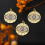 Micro Insert Zirconia Trendy Necklace Gold Brass Round Devil's Eye Jewelry Pendants Charms for Jewelry Making