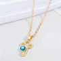 Customized Geometric Irregularities devil eyes pendant necklace lucky eye chain jewelry resin evil eyes necklace for women