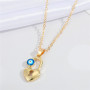 Customized Geometric Irregularities devil eyes pendant necklace lucky eye chain jewelry resin evil eyes necklace for women