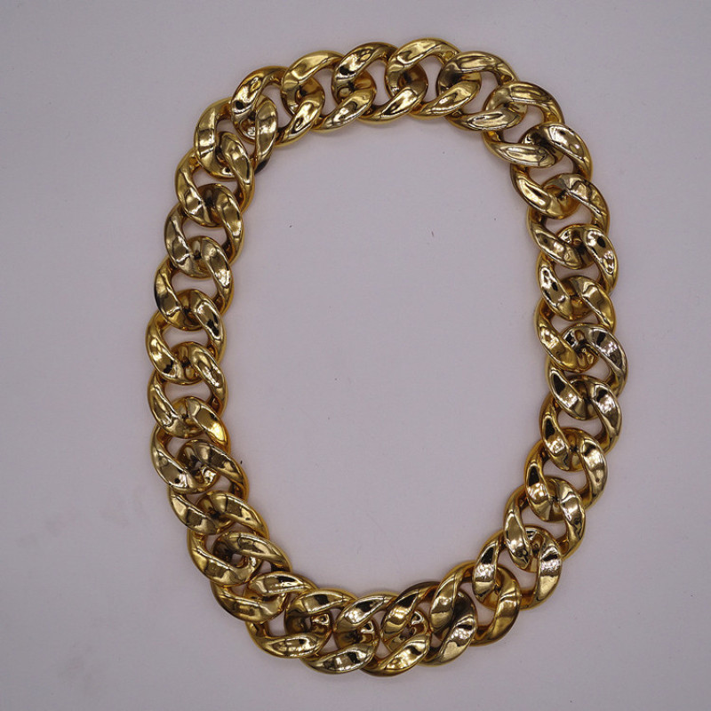 Luxury Design Punk Style Geometric Irregular Splicing Jewelry Cuban Hip Hop Gold Plated Chain Necklace