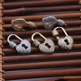 Custom Wholesale Women Fashion KC Gold Plated Zircon Brass Heart Lock Carabiner Jewelry Accessory for Bracelet Necklace Making