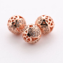 2021 Wholesale 10MM Hollow Tibetan Silver Gold Color Copper Charm Loose Beads