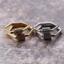 Hot Selling Clear CZ Micro Pave Geometrical Shaped Clasp Carabiner Pendant For Necklace Jewelry Findings