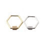 Hot Selling Clear CZ Micro Pave Geometrical Shaped Clasp Carabiner Pendant For Necklace Jewelry Findings