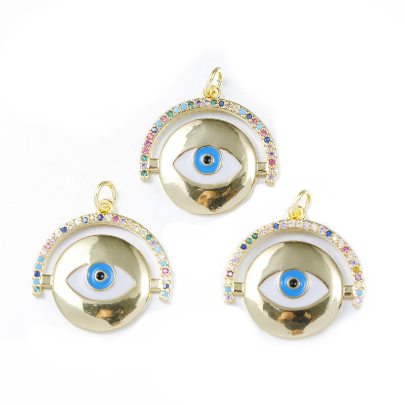 High Quality Women Necklace Replaceable Pendants Enamel Devil's Eye Charms for Jewelry Making