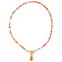 Bohemian Safe Zinc Alloy Shell Charm Multicolor Seed Bead Choker Necklace