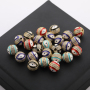 10MM CZ Micro Pave Copper Beads Rainbow Colors Enameled Evil Eyes Beads Charm for Bracelet Making