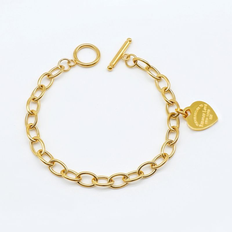 New Customized OT Clasp Stainless Steel Laser Word Forever Love 520 Letter Bangles
