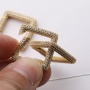 Clear CZ Gold Micro Pave Square Clasp Carabiner Clasp Square Pendant For Necklace Jewelry Findings 25MM