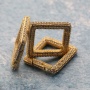 Clear CZ Gold Micro Pave Square Clasp Carabiner Clasp Square Pendant For Necklace Jewelry Findings 25MM