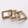 Clear CZ Gold Micro Pave Square Clasp Carabiner Clasp Square Pendant For Necklace Jewelry Findings 25MM