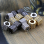 Jewelry Findings CZ Micro Pave Brass Hexagon Beads Gold Silver Fit for DIYJewelry Bracelet Making