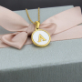 New Stainless Steel Initial Charm Necklace Letter A-Z Shell Pendant Necklace with Gold Chain