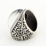Big Style Antique Engraved Color Change Oval Stone Silver Ring Size 7/8/9